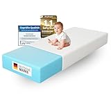 Arensberger Kindermatratze Babymatratze Nora | 60x120cm Höhe 12cm | Bezug waschbar & abnehmbar | punktelastischer Gelschaum | Jugend-matratze, allergiker freundlich Premium Bezug | Öko-Tex zertifizert