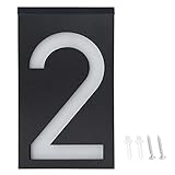 LED Nummer Licht Solarenergie im Freien LED Nummernschild Licht Haus Hotel Store Tür Adresse Lichter Platte, Schild Beleuchtung, Dauer der Beleuchtung 8 Stunden(Number 2)