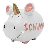 KCG Kleinschwein Keramik Sparschwein SCHWEINHORN/ca. 12.5 cm x 9 cm