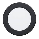 EGLO connect.z Smart-Home LED Bad-Einbaustrahler Fueva 6-Z, flach, Ø 11,7 cm, ZigBee, App und Sprachsteuerung Alexa, RGB, warmweiß-kaltweiß, dimmbar, Metall Einbauspot schwarz, IP44
