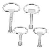 DOITOOL 4 Stück Schlüssel aus Metall dreieckig Werkzeug Universal- multifunktionsschlüssel security key einmaulschlüssel keys Klempnerschlüssel aus Zinklegierung Ein-Wort-Schlüssel Silver