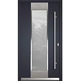 Haustür Welthaus WH75 RC2 Premiumtür Aluminium mit Kunststoff LA123 Tür 1000x2100mm DIN Rechts Farbe aussen Anthrazit Innen weiß außengriff BGR1600 innendrucker M45 Zylinder 5 Schlüßel
