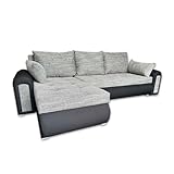 Ecksofa mit Schlaffunktion RELAX in grau-schwarz.