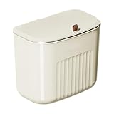 Multifunctional Trash Can With Sealed Lid | Hanging Garbage Bin With Back Sticker Mount For Kitchen Ingredients, Clothing, Tea Bags, Storage Use, Spacious Rectangular Waste Container For Home Wall