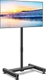 MURVE TV-Bodenständer für 13-50 Zoll LCD LED Flach/Curved Panel Bildschirm Fernseher bis zu 20 kg, Höhenverstellbar, Tragbarer Ständer