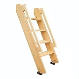 Robuste Etagenbettleiter aus Holz mit Handläufen und Fußpolstern, natürliche Doppelbetten, Leiter für Schlafsaal, Kinderzimmer, rutschfeste Kletterleiter, 150 kg Tragkraft, 137 cm, Farboptionen