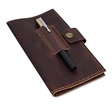 Antiq Leder Scheckbuchhülle & Etui, Executive Scheckbuchhalter für Männer & Frauen, Braun, 17,8 x 8,9 cm, klassisch