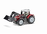 siku 1484, Massey-Ferguson mit Frontlader, Metall/Kunststoff, Rot/Schwarz, Beweglicher Frontlader