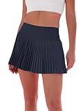 StylSense Tennisrock Damen Mädchen Rock mit Hose Drunter Hohe Taille Skort Hosenrock Damen Sommer Kurz Elegant mit Taschen Sommerrock Sportrock Plisseerock Faltenrock für Frauen