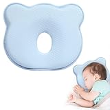 HIULLEN Babykissen Kopfkissen, Baby Kissen, Neugeborene Memory Foam Reisekissen, Babykissen Gegen Plattkopf, Neugeborenes Kissen für 0-12 Monate Kinder Bett Kinderwagen Autositz Gegen Kopfverformung