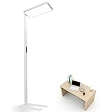 ShineMuse LED Stehlampe für Büro,UGR98,Vollspektrum Tageslicht dual Stehleuchte Stehlampe dimmbar,Augenschutz Deckenfluter,2m 4000K Standleuchte Office Leselampe für Kinderzimmer weiß