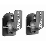 ARLI 2X Lautsprecher Wandhalterung schwarz Universal Wandhalter Halterung Boxen Halter flexibel neigbar drehbar bis 3,5 kg Werkzeuglose Montage Deckenmontage + Wandmontage