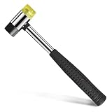 Gummihammer, 25 mm Mini Doppelkopfhammer,Gummi Hammer mit Rutschfestem Griff, Schonhammer für Holz, Kunststoff, Leder,Modellbau und Schmuckhandwerk