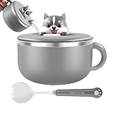 Nudelschalen – 1200 Ml -Schüssel Aus Lebensmittelechtem Edelstahl, Isolierter Lunchbehälter, Gabeldeckel Im Lieferumfang Enthalten, Tragbare Thermoschüssel Für Studenten, Studenten, Erwachsene, S