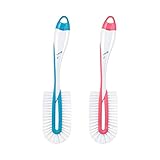 NUK Flaschenbürste Twist für die gründliche und schonende Reinigung von Babyflaschen inklusive Saugerbürste, Farbe nicht frei wählbar, 1 Stück (1er Pack)