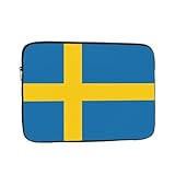 Laptop-Tragetasche mit schwedischer Flagge, für Laptop und Tablet, für Cafés, Remote-Arbeitsumgebungen