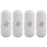 WiFi Vibrationssensor für Tuya Smart Vibration Sensor, Erkennung für Zigbee für Smartlife, Echtzeit-Benachrichtigung Sicherheitssystem Intelligentes Zuhause (4 Stück)
