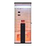 Infrarotkabine Infrarotsauna GRENA für 1 Personen, Vollspektrumstrahler, LED Beleuchtung (7 Farben), MP3 Player inkl. Bluetooth, 2 Lautsprecher, Abmessung: 80 x 110 x 190 cm