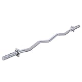 GORILLA SPORTS® SZ Curlstange - 30mm, 120cm Länge, mit 2x Sternverschlüssen, bis 180kg Belastbar, verchromt, rutschfest, Chrom, Schwarz oder Silber - Hantelstange, SZ Stange, Curlhantel, Langhantel
