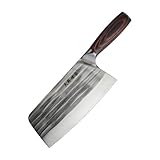 TJ POP Hackmesser Chinesisches Kochmesser Professionelles 18.8cm, Scharfer Fleischerbeil, 50CR15 Stahlklingestärke 2.5 mm, TJ SEGA Serie TC19080 für Küche und Restaurant