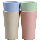 Greentainer 4er 400ml Tassen Becher Set aus PP, Unzerbrechlich Wiederverwendbare Trinkbecher für Heiße& Kalte Getränke, Kaffeetasse für Kinder und Erwachsene, BPA-Frei, Mikrowellen-Spülmaschinenfest