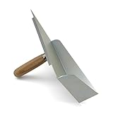 DEWEPRO Fugbrett mit Stoßfugenöffnung und abnehmbarem Buchenholzgriff - Fugblech mit verzinktem Metallträger