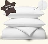 Amqua Satin Bettwäsche 135x200 Weiß|Satin Bettwäsche 135x200 Stickerei | inkl 80x80 Kissenbezug| Bettwäsche Satin 135x200| wie Seiden Bettwäsche oder Baumwollsatin Bettwäsche| weiche Bettwäsche|LUMI