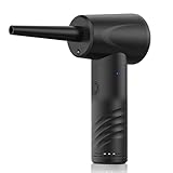 Luocute Elektrischer Luftstaubsauger, 53.000 U/min, Kabelloses Hochgeschwindigkeits-Staubgebläse mit 6 Düsen, Wiederaufladbares Luftgebläse für die Reinigung von Computertastaturen, (BLACK)