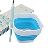 Faltbarer Wasserbecher mit Pinsel, multifunktional, zum Reinigen, Spülbecher – 1,2 l Waschbürste, Reinigung, Wasserfarbe, Wasserbecher für Ölfarben