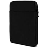 moex Tablet Hülle für iPad mini 6/7 (2021/2024) Tasche mit Reißverschluss und Fach für Zubehör, Stoff Sleeve weich Gepolstert, iPad Schutzhülle Minimalistisch Dash Case, Schwarz