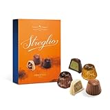 Streglio | Geschenkbox mit verschiedenen Pralinen | Weiße Schokoladenpralinen mit Kaffee, dunkler Pistazienschokolade, Milch und Orange - 100 Gr