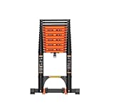 Dachbodentreppen Teleskopleiter mit Haken, tragbare Mehrzweck-Dachbodenleiter, for den Innen- und Außenbereich Leitern(4.7m)