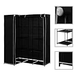 Xichuzi Eckkleiderschrank Schwarz 130 x 87 x 169 cm, Schlafzimmerschrank, Kleiderschränke, Garderobenschrank, Ordnungssystem Kleiderschrank, Haushaltsschrank - 282449
