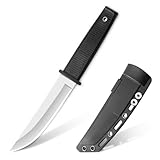 TIMKOSS Outdoor Camping Gürtelmesser Jagdmesser Überlebensmesser Survival Messer Edelstahl 440C, Angel Jagd Camping und Wanderwerkzeug, Gürtelmesser mit Kydex-scheide (Weiß2)