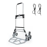 RJTEK Sackkarre [Materialaufwertung] 180 kg Treppensteiger klappbarer Einkaufswagen Rollwagen Handkarre Treppensteiger Schwerlastwagen Leichtgewicht Trolley geräuschloser Betrieb große Reifen