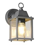 Trio Leuchten Außen Wandleuchte Mirande 262260142, Aluminium Druckguss Anthrazit, Glas klar, exkl. 1x E27