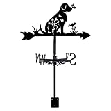 SUPERDANT Hund Wetterhahn Hund Blume Schmetterling Metall Wetterfahne Weather Vane Schwarze Metall Wetterfahnen Schilder Für Dachmontage Bauernhaus Outdoor Hof Schuppen Dekoration