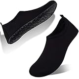 FELOVE Badeschuhe Wasserschuhe Strandschuhe Surfschuhe Barfuß Schuhe,Breathable Schwimmschuhe Hausschuhe Yoga Schuhe für Wassersport für Damen Herren, Schwarz.CH 40/41