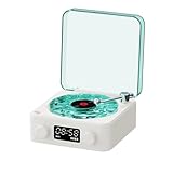 FYOBOT KW03 Retro-Schallplattenlautsprecher RGB, Kabellos, Bluetooth 5.0, Plattenspieler, Lautsprecher, Stereo-Sound mit Weißem Rauschen, Weiß