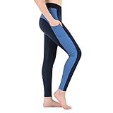 beroy Reithose für Damen – Reithose für Damen, mit Silikon-Taschen, blau, Klein