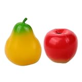 TOBBOMEY 2 Stück Maracas Obstform Leichtes Musikinstrument Shaker Hand Augen Koordination und Hörvermögen für Kleinkinder