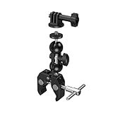 SMALLRIG Upgrade Camera Mount Clamp, Mini Magic Arm mit Super Clamp, Super Klammer with Non-Slip Threads, Tragfähigkeit 1,5kg für Gopro, Kamerahalterung Klemme mit 360° Kugelkopfarm - 1138B