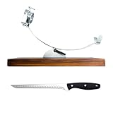 Nerthus FIJ 956 Kopf und Boden verstellbar + Messer Schinkenhalter, Holz Edelstahl, braun