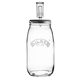 KILNER Fermentier Set / 3 Liter Glas mit Gärungsdeckel/einfaches Haltbarmachen von Gemüse / 1x Kilner Fermentierglas, 1x Silkondeckel, 1x Kunststoffventil, 2x Keramik-Gewichte/Einmachglas 3l