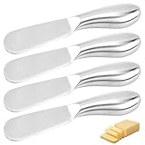 Buttermesser 4 Stück Edelstahl Käsemesser Dessertmesser Brotzeitmesser Kleine Brot Creme Messer Marmeladenmesser Tafelmesser Küchenwerkzeug Besteck für Butter Käse Gebäckherstellung 13.5 cm