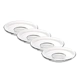 NUOBESTY Untertassen Platten 4 Transparente Kaffeeteller Untertassen Glasteller Snackteller -Tee-Untertasse Trinkgeschirr -Tee-Geschirr für Die Küche zu Hause Kerzenuntersetzer Silber - Snackplatten