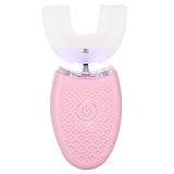 U-förmige Zahnbürste für Erwachsene, elektrische Schallzahnbürste, automatische Reinigungszahnbürste Mundpflege, 360° Kaltlicht Whitening Instrument wasserdichte Zahnbürste (Rosa) (Rosa)