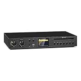 auna Star Verstärker - 60 Watt RMS HiFi Receiver mit Internet/DAB+/FM-Radio, Verstärker HiFi mit CD-Player, Bluetooth, USB, Steuerung via Smartphone App, schwarz