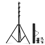 Soonpho Lampenstativ 300cm Spring Buffer Lichtstativ,Rostfreier Stahl Blitzstativ Galgenstativ mit Aufbewahrungstasche und 1/4,3/8 Zoll Adapter für Studio Videoaufnahmen, Reflektor, Licht, Softbox
