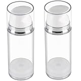 Happyyami 2 Stück Leere Lotionsflasche nachfüllbare Flasche Nebel Airless-Flasche kosmetikbehälter druckflasche flüssigseife Airless-Lotionsbehälter praktische Sahneflasche wie Transparent